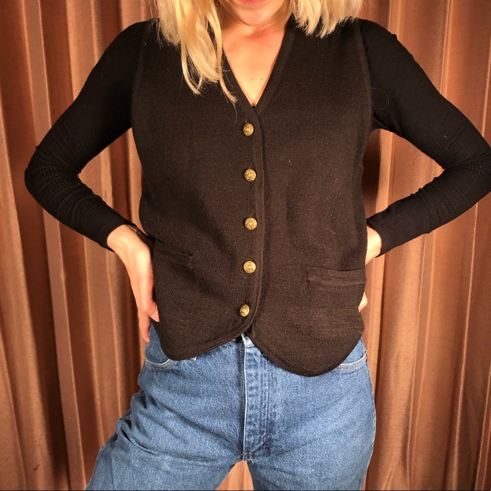 Gold Button Sweater Vest